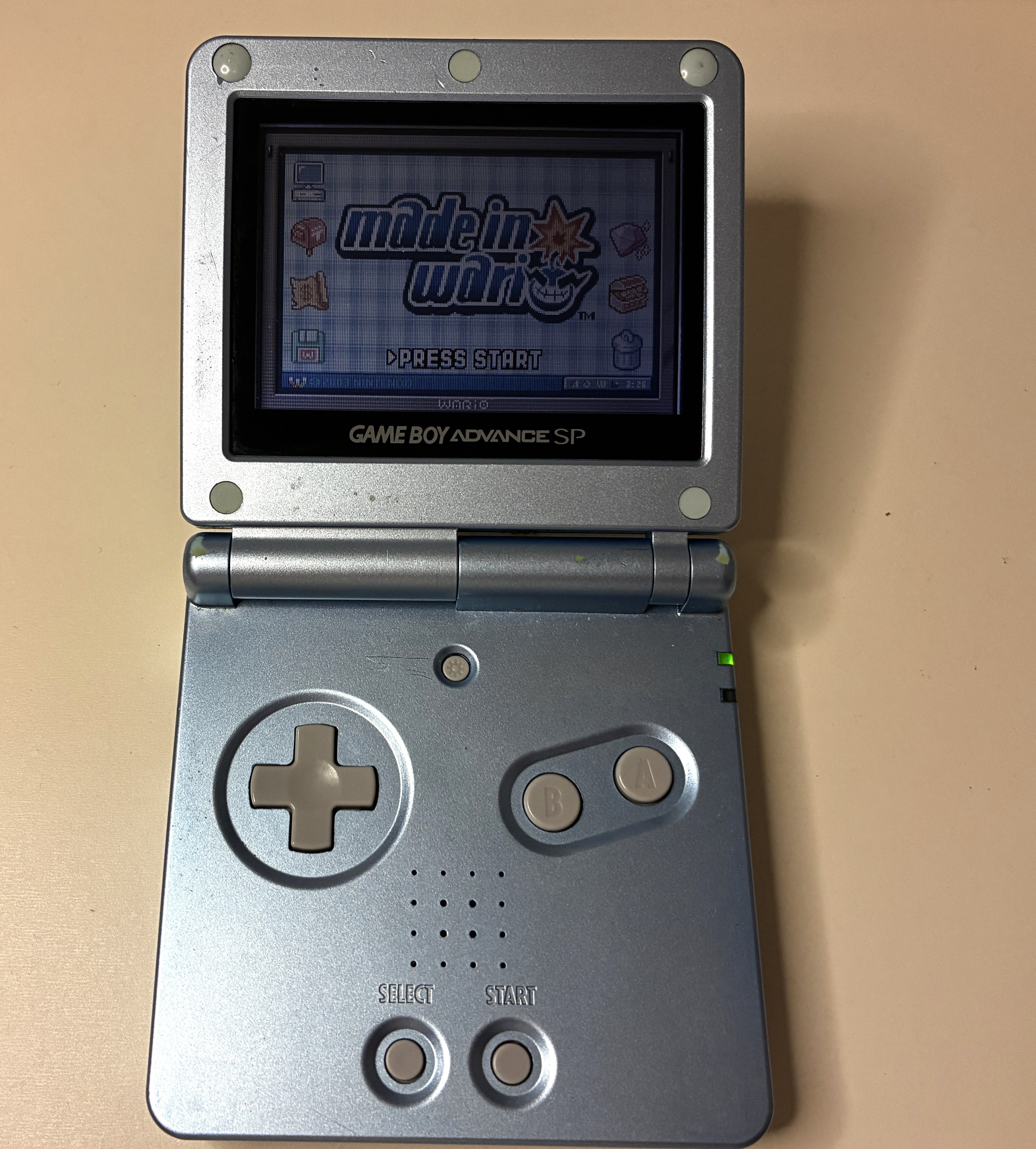 Nintendo Gameboy Advance SP Console / Pearl Blue / Audio Issue - Very Low Sound
