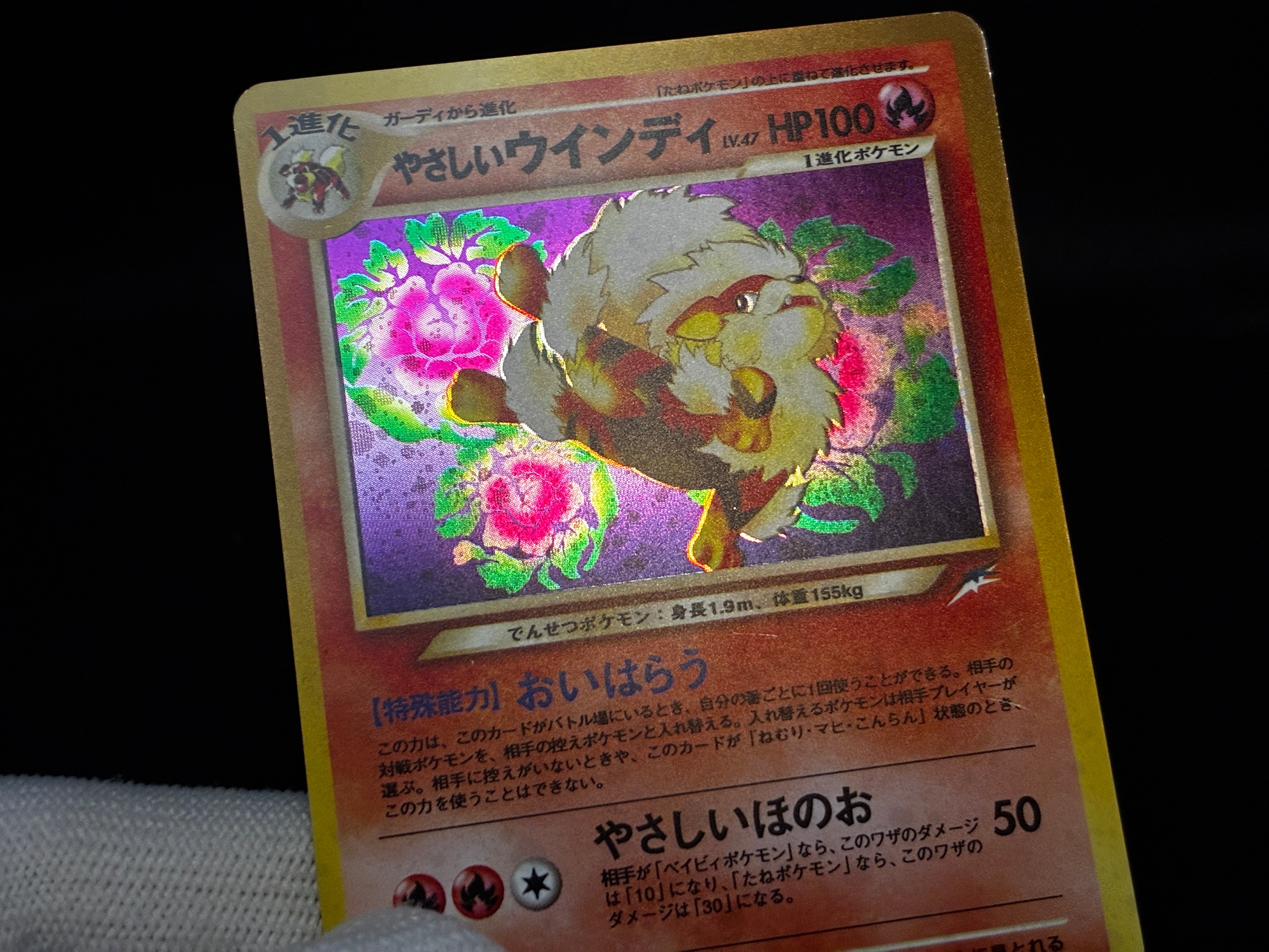 【LP】Light Arcanine No. 059 | Neo Destiny Holo | Japanese Pokemon Card